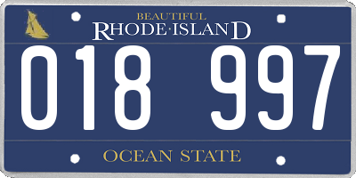 RI license plate 018997