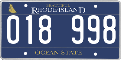 RI license plate 018998