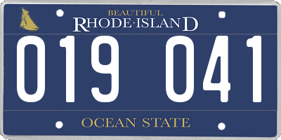 RI license plate 019041