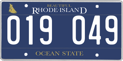 RI license plate 019049