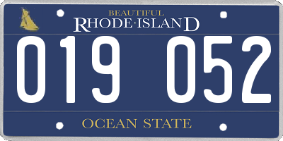 RI license plate 019052