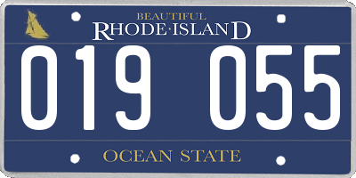 RI license plate 019055