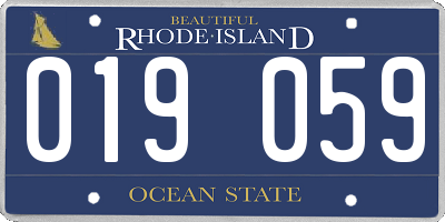 RI license plate 019059