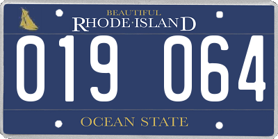 RI license plate 019064