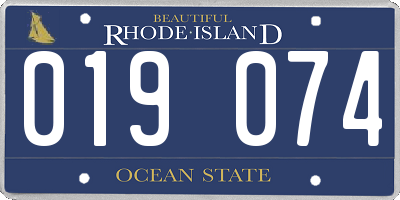 RI license plate 019074