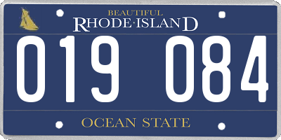 RI license plate 019084