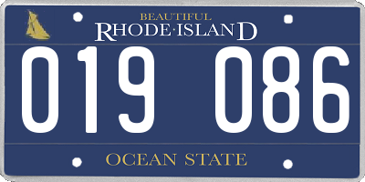 RI license plate 019086