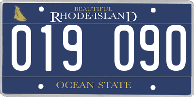 RI license plate 019090