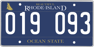 RI license plate 019093