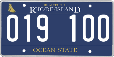 RI license plate 019100