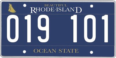 RI license plate 019101