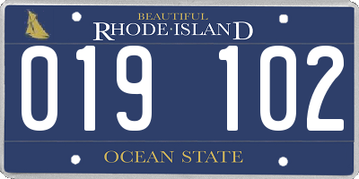 RI license plate 019102