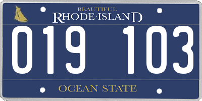 RI license plate 019103