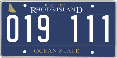 RI license plate 019111