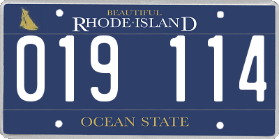 RI license plate 019114