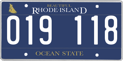 RI license plate 019118