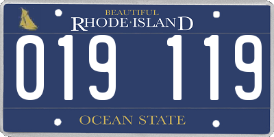 RI license plate 019119