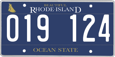 RI license plate 019124