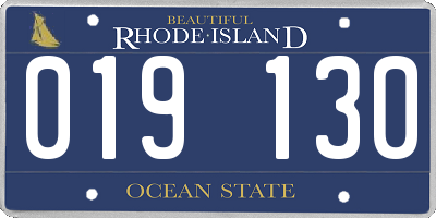 RI license plate 019130