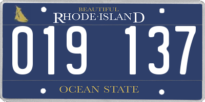 RI license plate 019137
