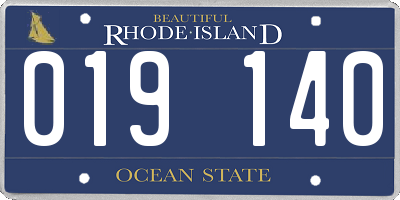 RI license plate 019140