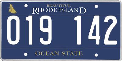 RI license plate 019142