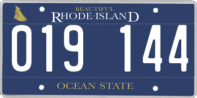 RI license plate 019144