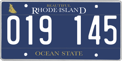 RI license plate 019145