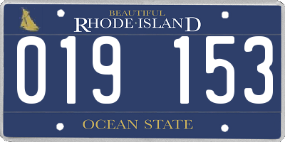 RI license plate 019153