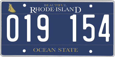 RI license plate 019154