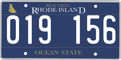 RI license plate 019156