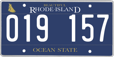 RI license plate 019157