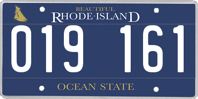 RI license plate 019161