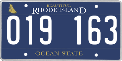 RI license plate 019163