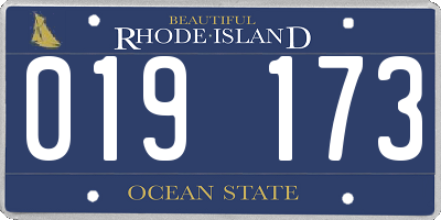 RI license plate 019173