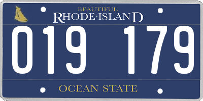 RI license plate 019179