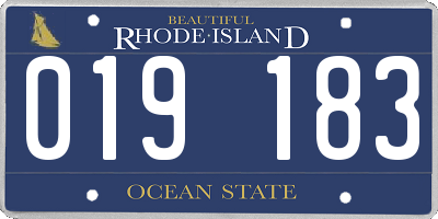 RI license plate 019183