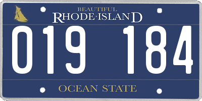 RI license plate 019184