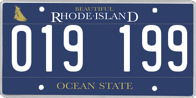 RI license plate 019199