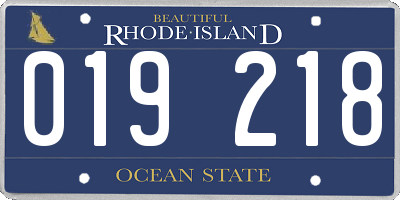 RI license plate 019218