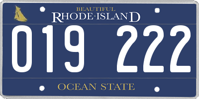 RI license plate 019222