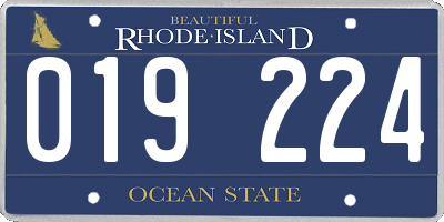 RI license plate 019224