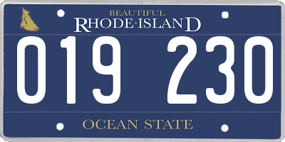 RI license plate 019230