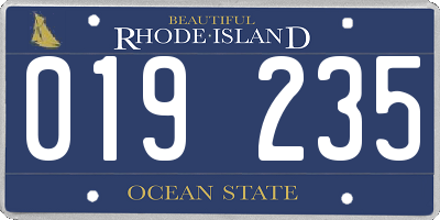 RI license plate 019235