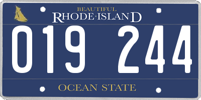 RI license plate 019244