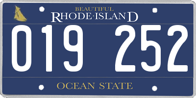 RI license plate 019252