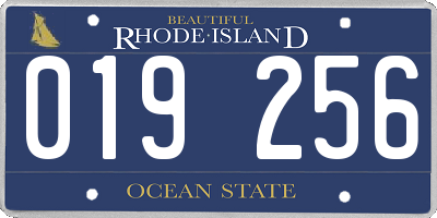 RI license plate 019256