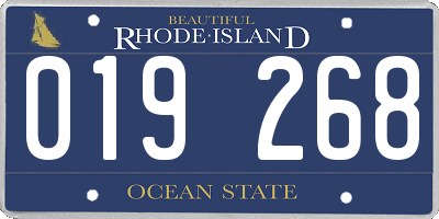 RI license plate 019268