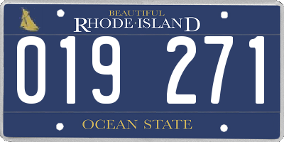 RI license plate 019271