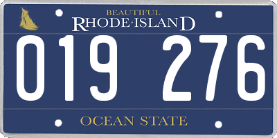 RI license plate 019276